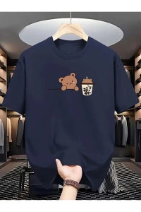 Bear Bubble Tea Baskılı Oversize T-shirt
